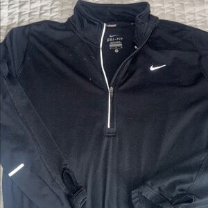 Nike Black Quarter-Zip Pullover with White Accents